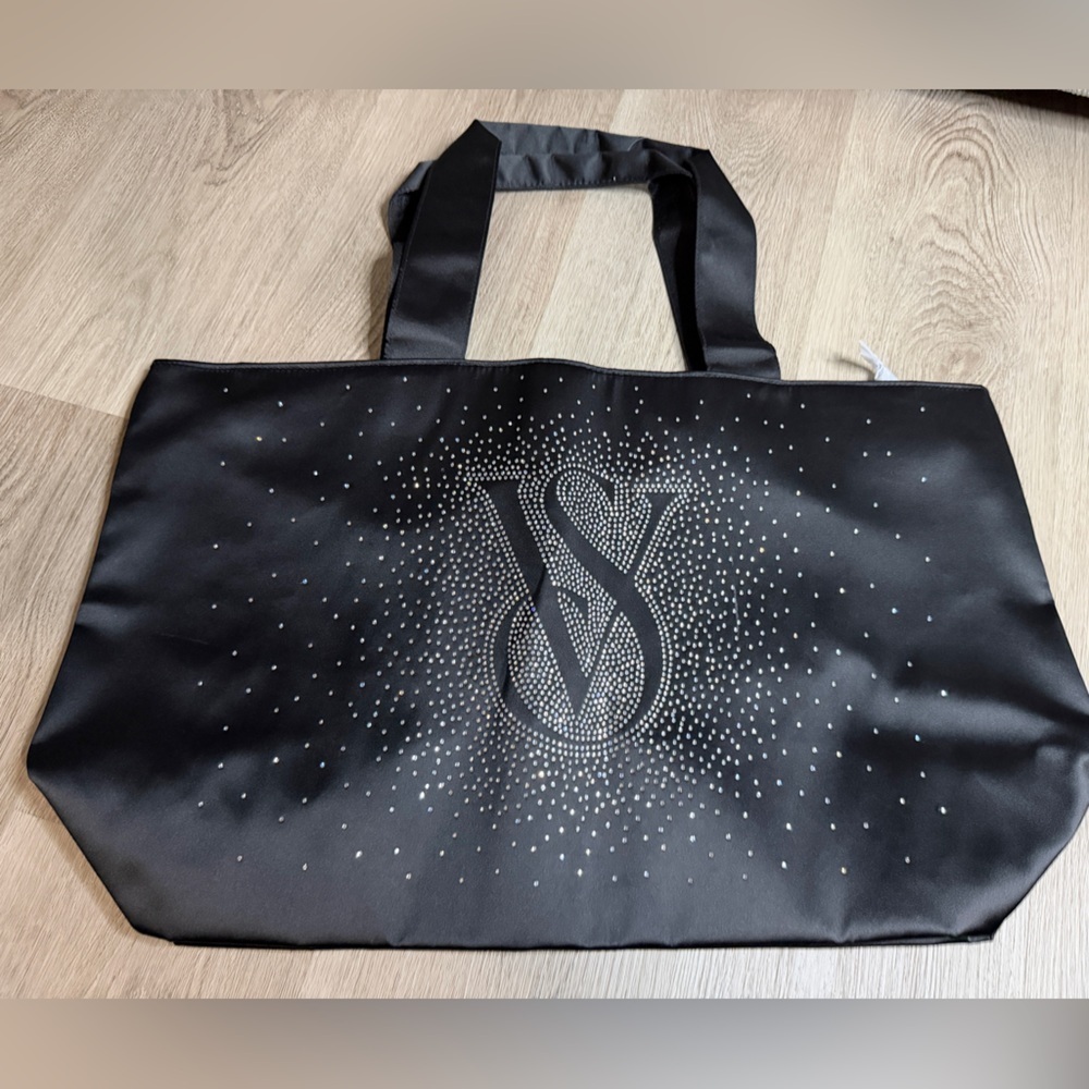Victoria's Secret Black Studded Logo Tote